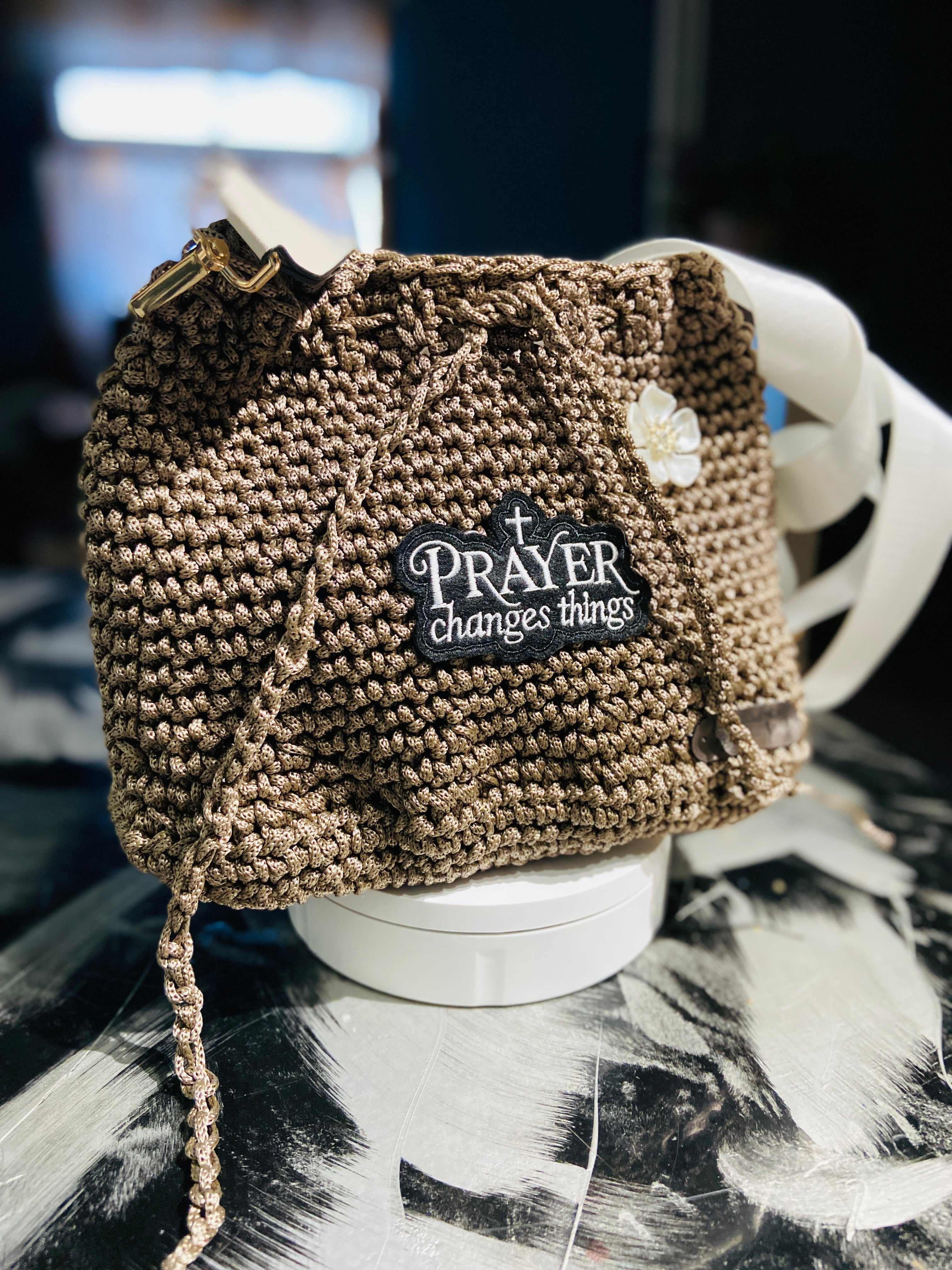 Crossbody draw string bag