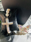 Iridescent bracelet and stretchy ring set