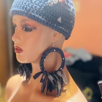 Handmade Crochet Hat and Earrings